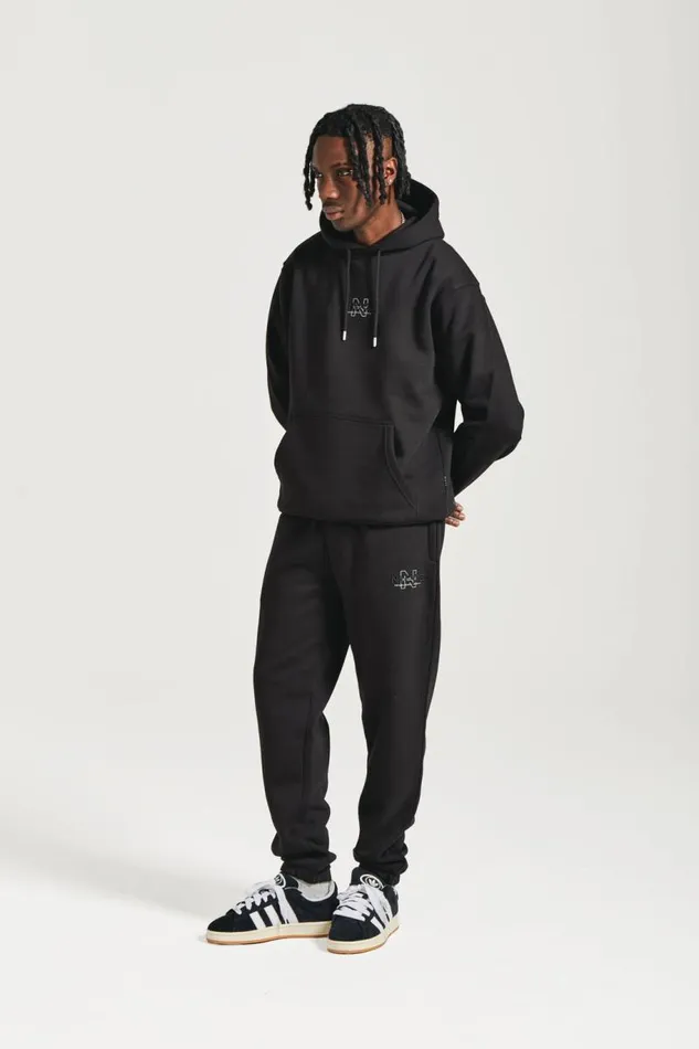 NICCE Tracksuit Sets Mens NICCE Sect Graphic Hoodie and Jogger Tracksuit Set Black