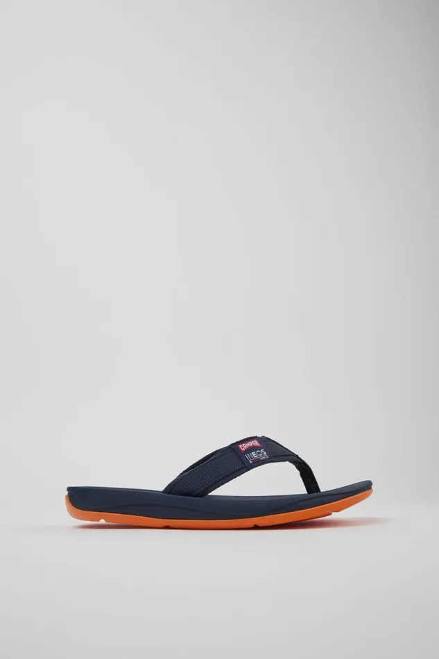 Non Leather Shoes Men Camper Camper X INEOS Britannia Blue Textile FlipFlops Non Leather Shoes Men Camper Camper X INEOS Britannia Blue Textile FlipFlops