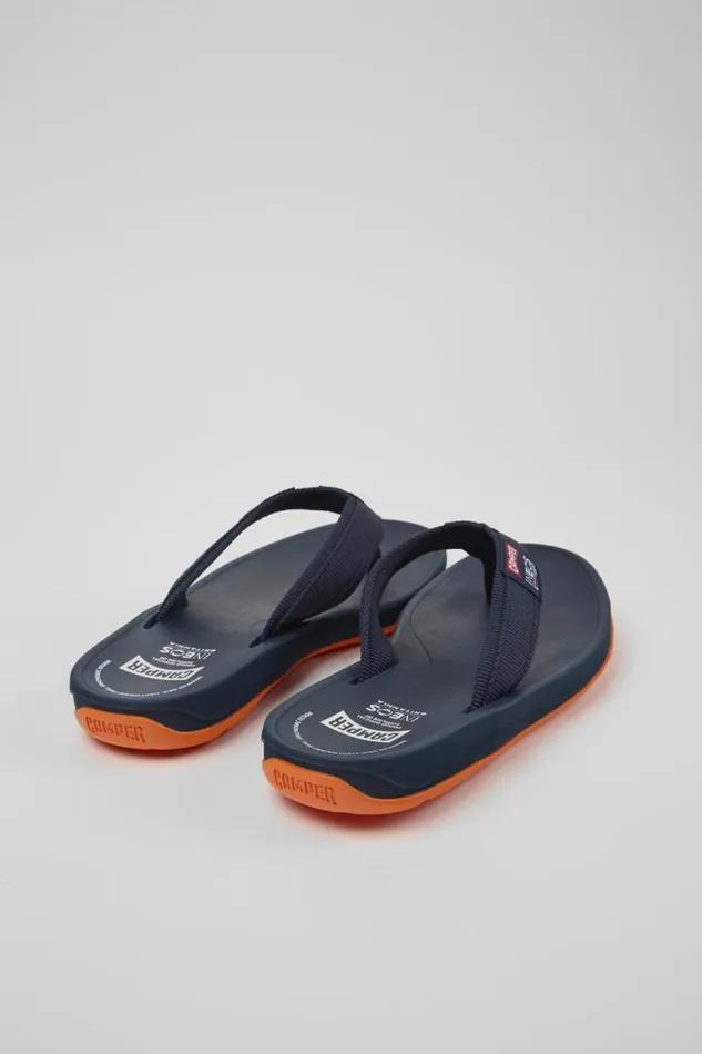 Non Leather Shoes Men Camper Camper X INEOS Britannia Blue Textile FlipFlops Non Leather Shoes Men Camper Camper X INEOS Britannia Blue Textile FlipFlops
