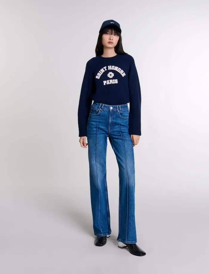 Pants and Jeans Women Maje StraightLeg Jeans Blue