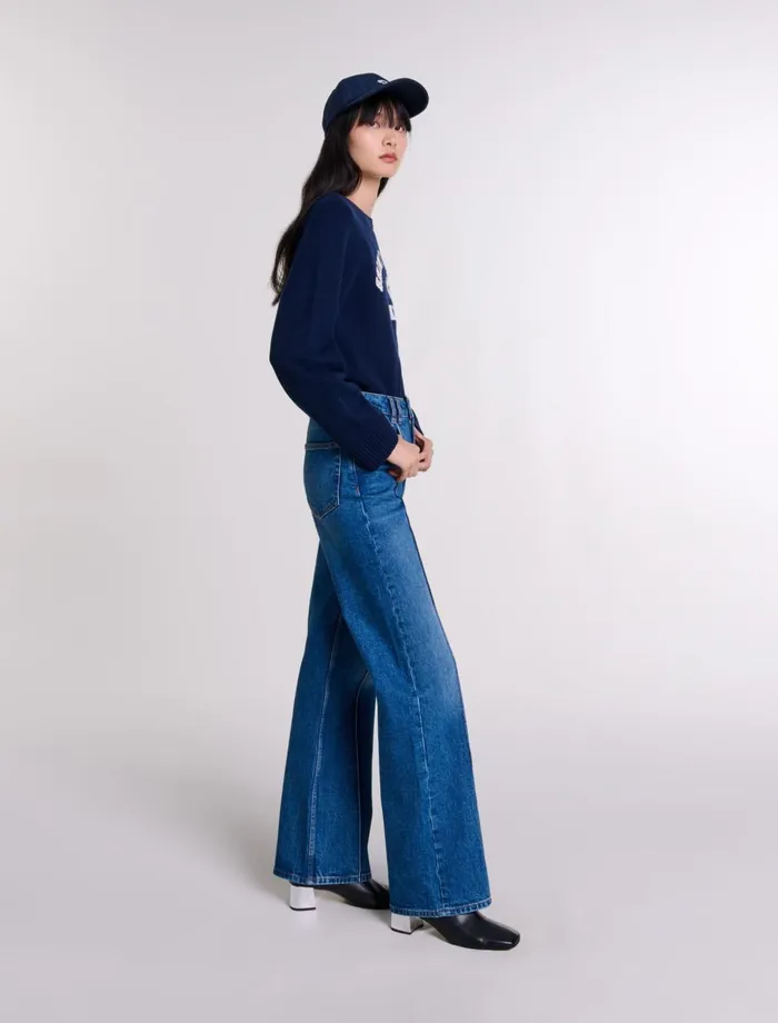 Pants and Jeans Women Maje StraightLeg Jeans Blue