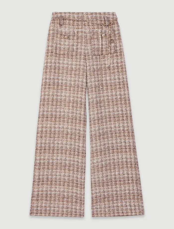 Pants and Jeans Women Maje Tweed Trousers Brown