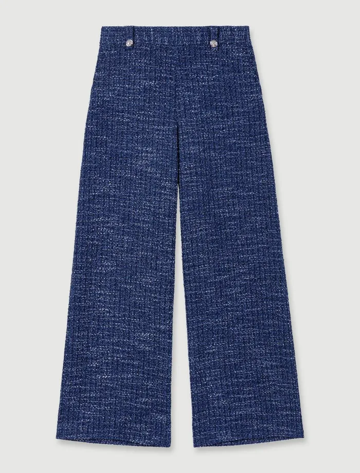 Pants and Jeans Women Maje WideLeg Tweed Trousers Blue