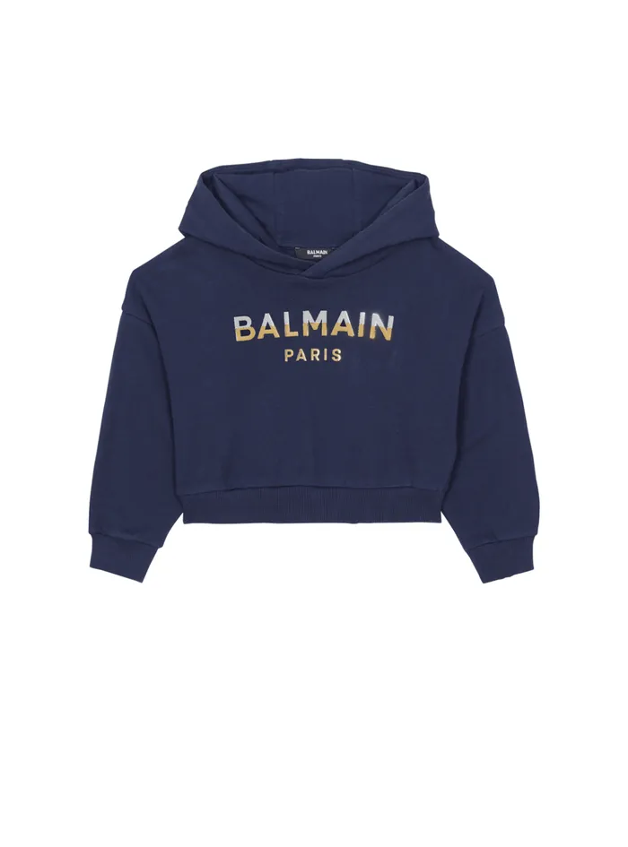 Paris Hoodie Navy Kids Balmain