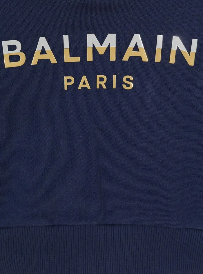 Paris Hoodie Navy Kids Balmain
