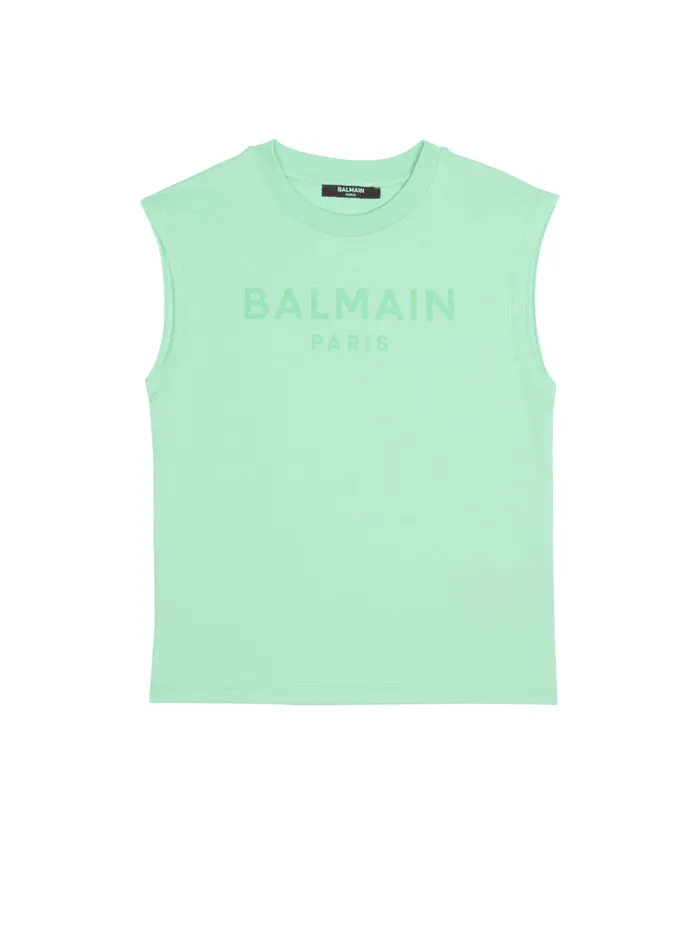 Paris Tank Top Green Kids Balmain