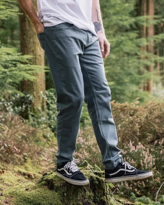 Passenger Clothing 365 5 Pocket Trouser Ocean Grey Men Trousers
