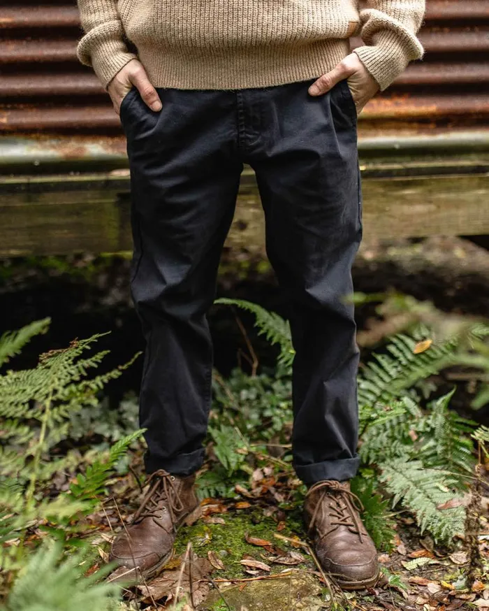 Passenger Clothing 365 Organic Cotton Trouser Faded Black Men Trousers