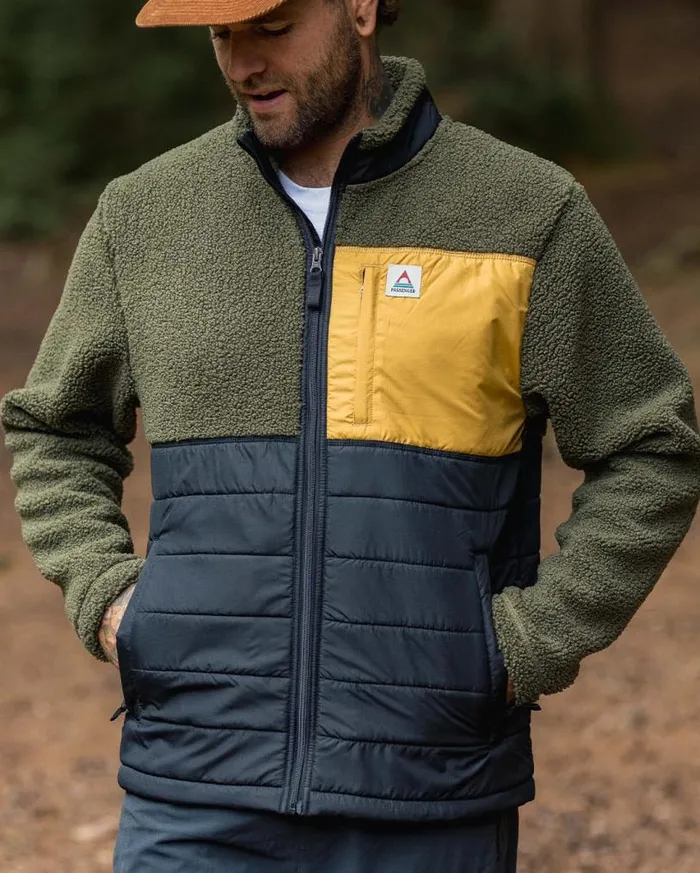 Passenger Clothing Born Explorer Recycled PolarLined Sherpa Fleece Khaki Men Fleece