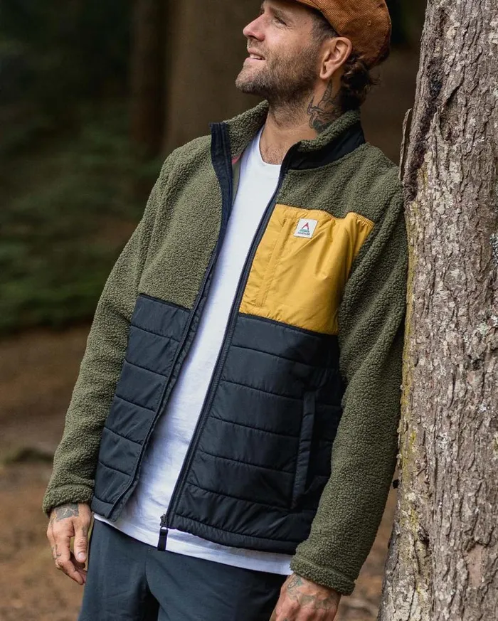 Passenger Clothing Born Explorer Recycled PolarLined Sherpa Fleece Khaki Men Fleece