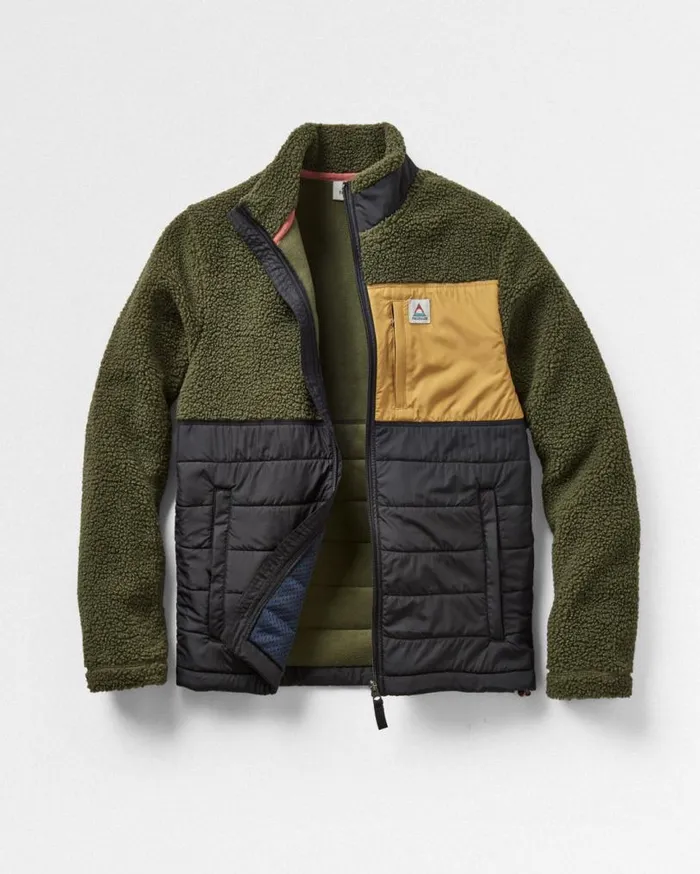 Passenger Clothing Born Explorer Recycled PolarLined Sherpa Fleece Khaki Men Fleece
