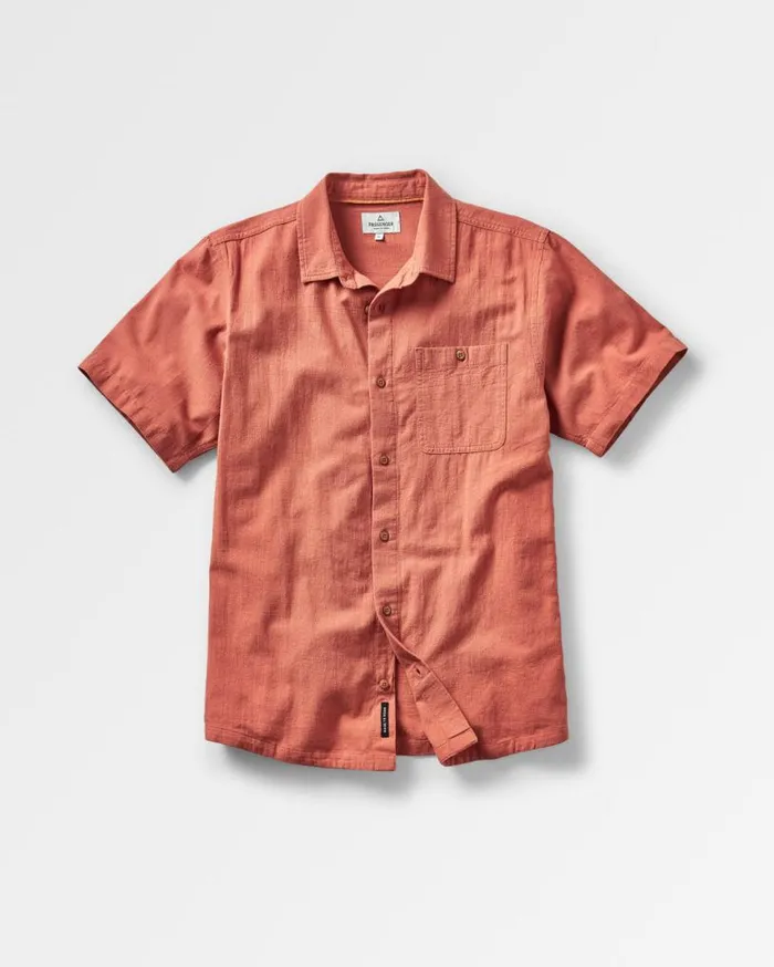 Passenger Clothing Chill Textured Short Sleeve Shirt Bruschetta Men Shirts