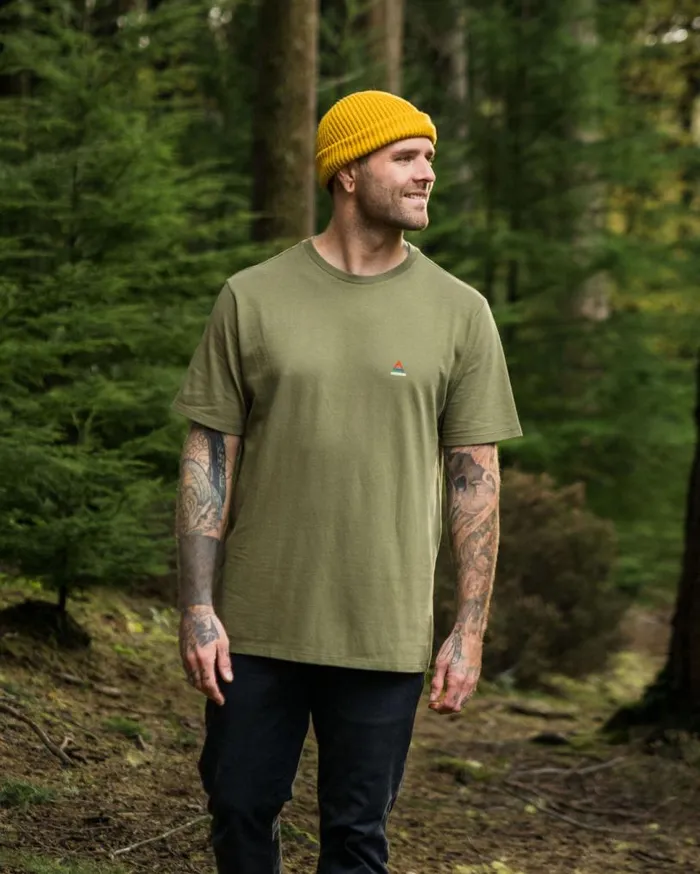 Passenger Clothing Classic Logo Recycled Cotton TShirt Khaki Men TShirts and Vests