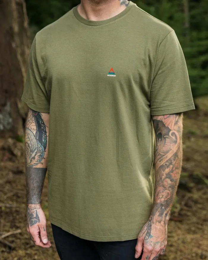 Passenger Clothing Classic Logo Recycled Cotton TShirt Khaki Men TShirts and Vests