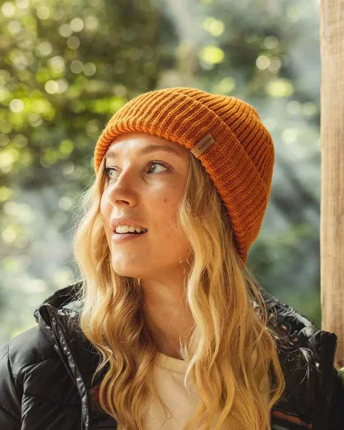 Passenger Clothing Compass Recycled Acrylic Beanie Sunrise Orange WomenMen Beanies