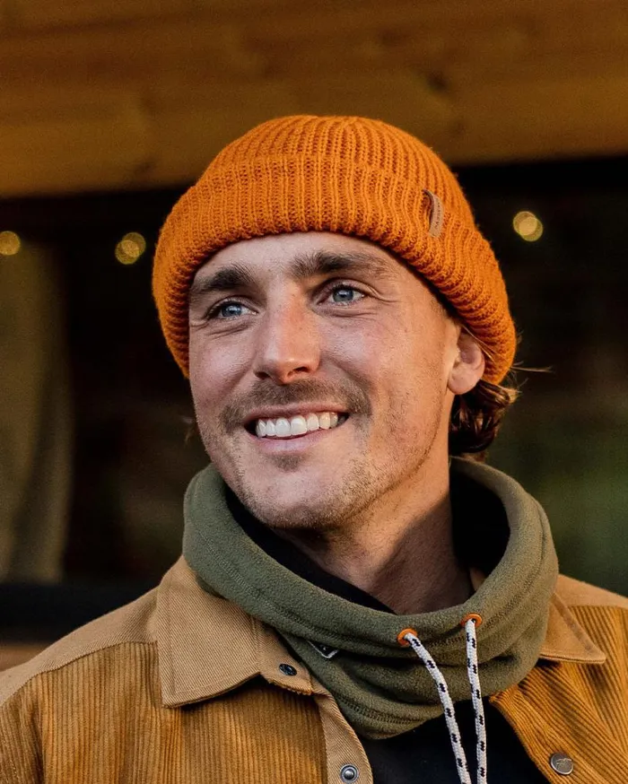Passenger Clothing Compass Recycled Acrylic Beanie Sunrise Orange WomenMen Beanies