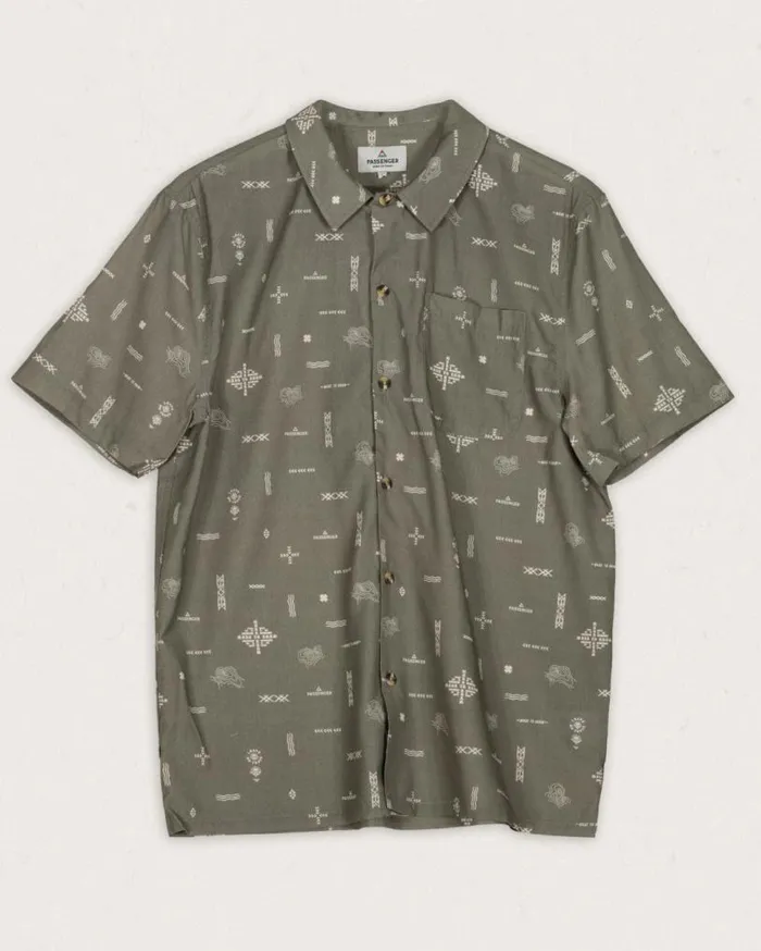 Passenger Clothing Cove Organic Cotton Short Sleeve Shirt Olive Made To Roam Men Shirts