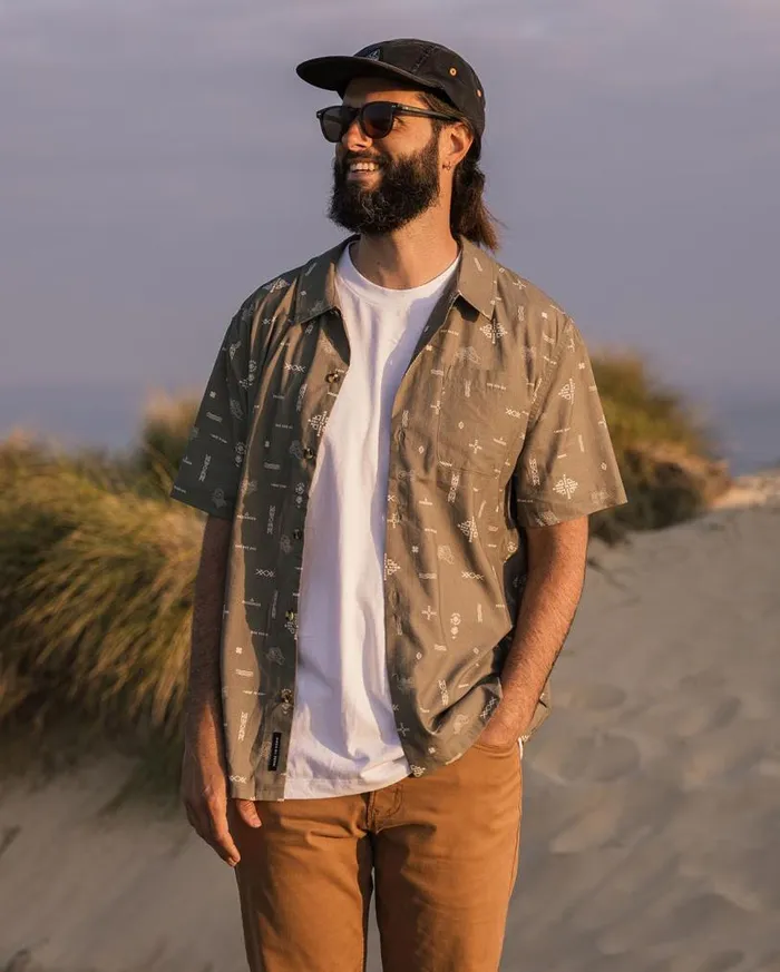 Passenger Clothing Cove Organic Cotton Short Sleeve Shirt Olive Made To Roam Men Shirts
