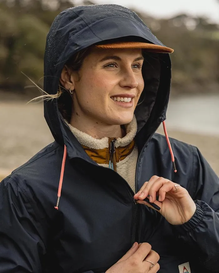 Passenger Clothing Eden Recycled Oversized Water Resistant Jacket Deep Navy Women Activewear