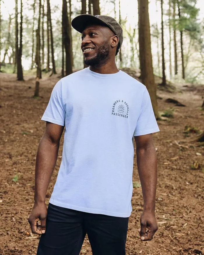 Passenger Clothing Flare Recycled Cotton TShirt Pale Blue Men TShirts and Vests