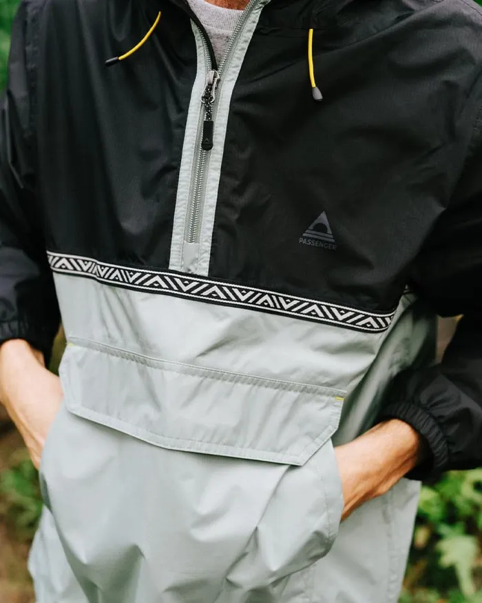 Passenger Clothing Flow 12 Zip Recycled Water Resistant Jacket True Blackpistachio Men Jackets