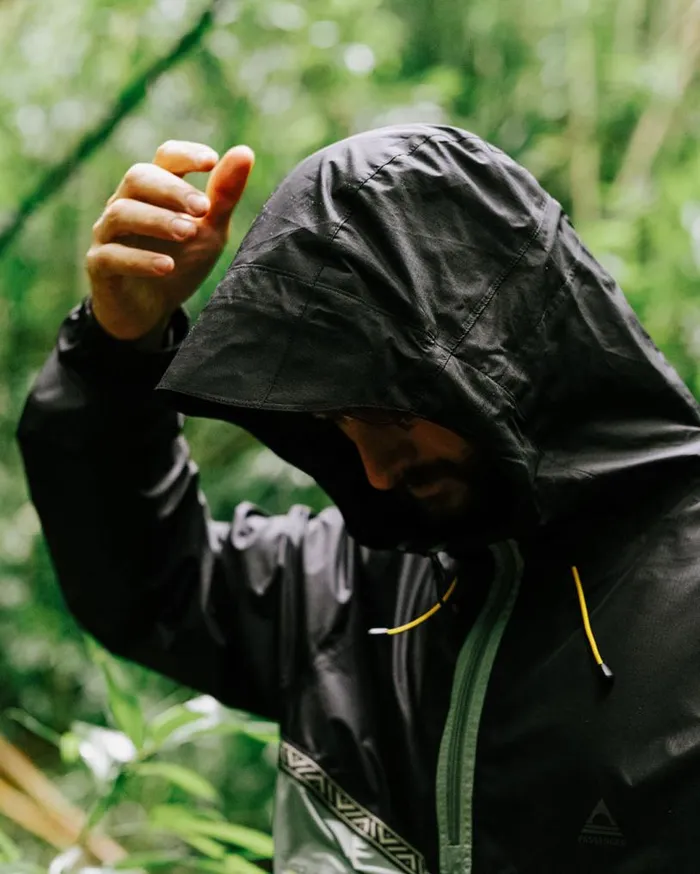 Passenger Clothing Flow 12 Zip Recycled Water Resistant Jacket True Blackpistachio Men Jackets
