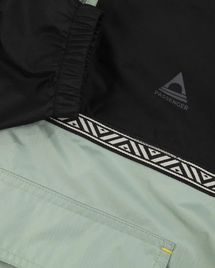 Passenger Clothing Flow 12 Zip Recycled Water Resistant Jacket True Blackpistachio Men Jackets