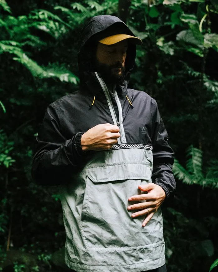 Passenger Clothing Flow 12 Zip Recycled Water Resistant Jacket True Blackpistachio Men Jackets