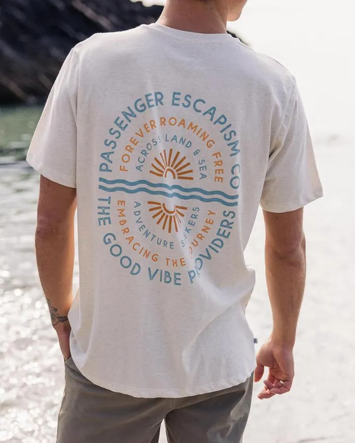 Passenger Clothing Good Vibes Recycled Cotton TShirt Milky Marl Men TShirts and Vests