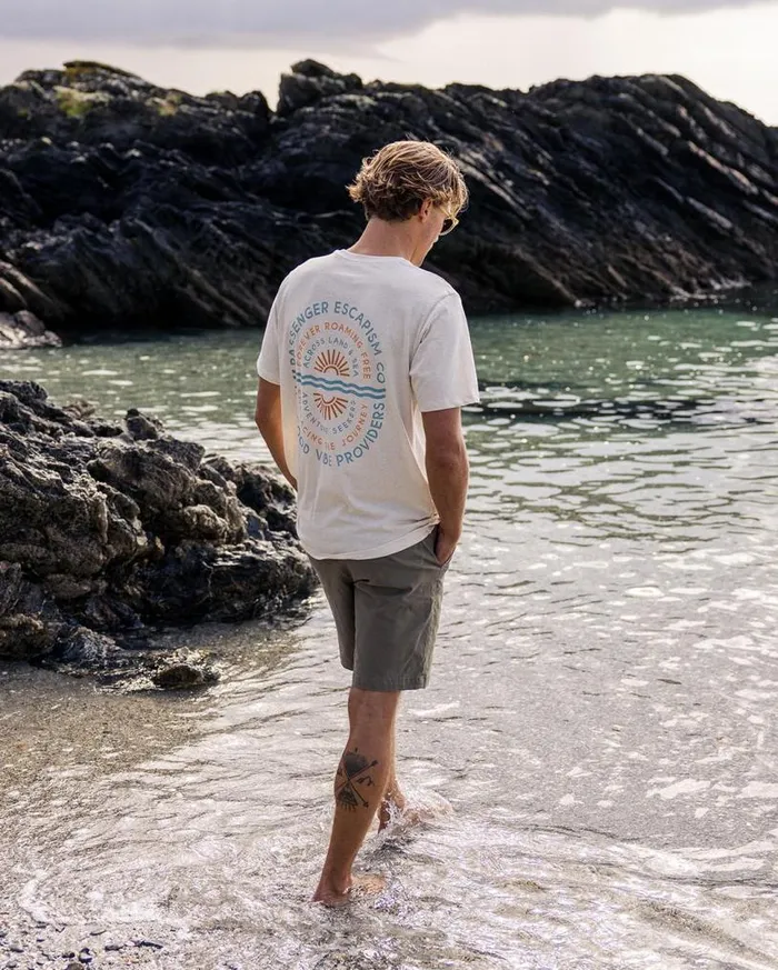 Passenger Clothing Good Vibes Recycled Cotton TShirt Milky Marl Men TShirts and Vests