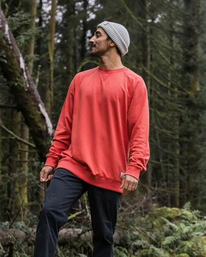 Passenger Clothing Heritage Recycled Cotton Sweatshirt Cardinal Men Hoodies and Sweatshirts