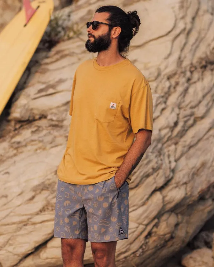 Passenger Clothing Heritage Recycled Relaxed Fit TShirt Mustard Gold Men TShirts and Vests