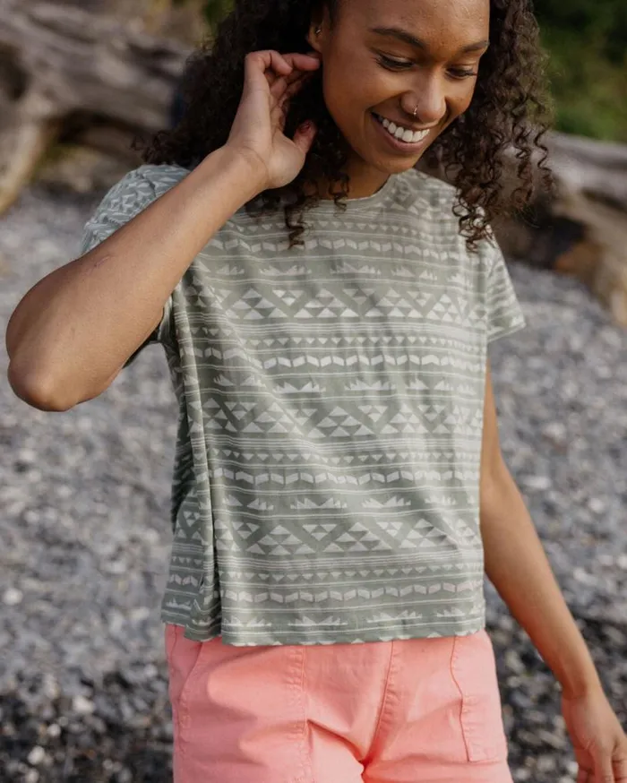 Passenger Clothing Kirra Recycled Devore TShirt Pistachio Women Tops and TShirts