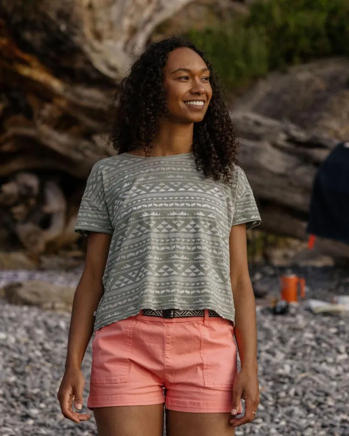 Passenger Clothing Kirra Recycled Devore TShirt Pistachio Women Tops and TShirts