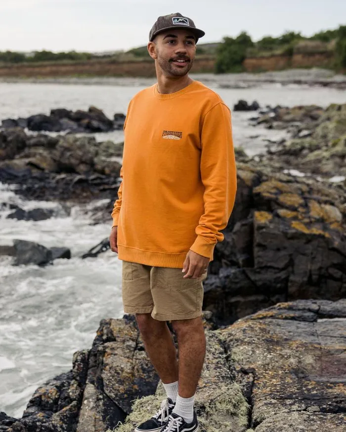 Passenger Clothing Lauca Recycled Cotton Sweatshirt Tangerine Men Hoodies and Sweatshirts