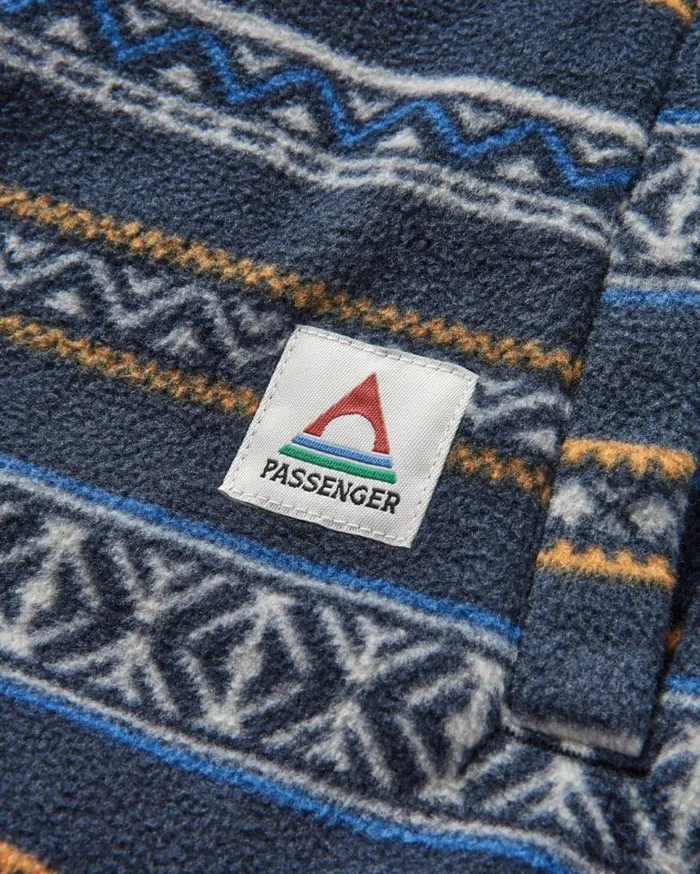 Passenger Clothing Maple Recycled Polar Fleece Shirt Midnight Fairisle Stripe Men Shirts