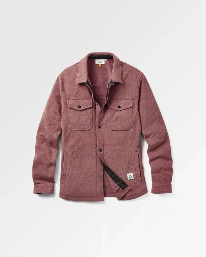 Passenger Clothing Maple Recycled Polar Fleece Shirt Wine Marl Men Shirts