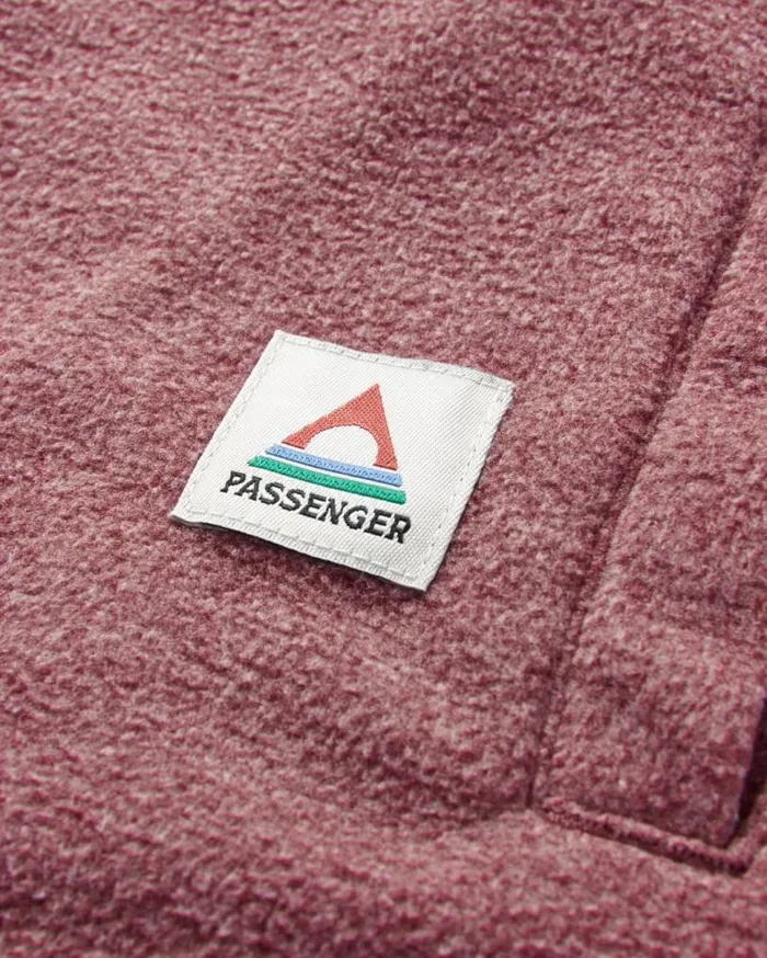 Passenger Clothing Maple Recycled Polar Fleece Shirt Wine Marl Men Shirts
