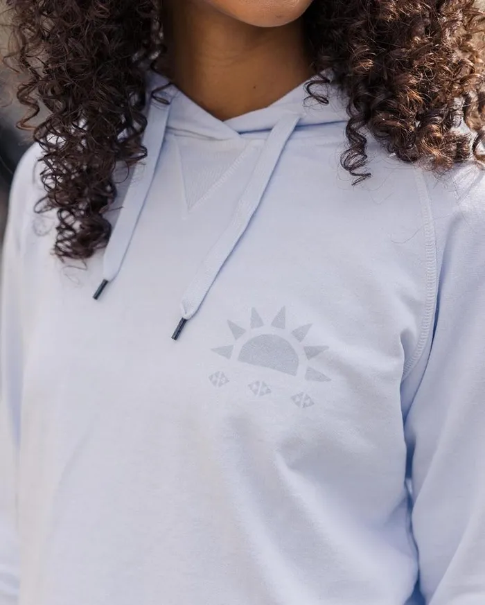 Passenger Clothing Mindful Recycled Cotton Hoodie Pale Blue Women Hoodies and Sweatshirts