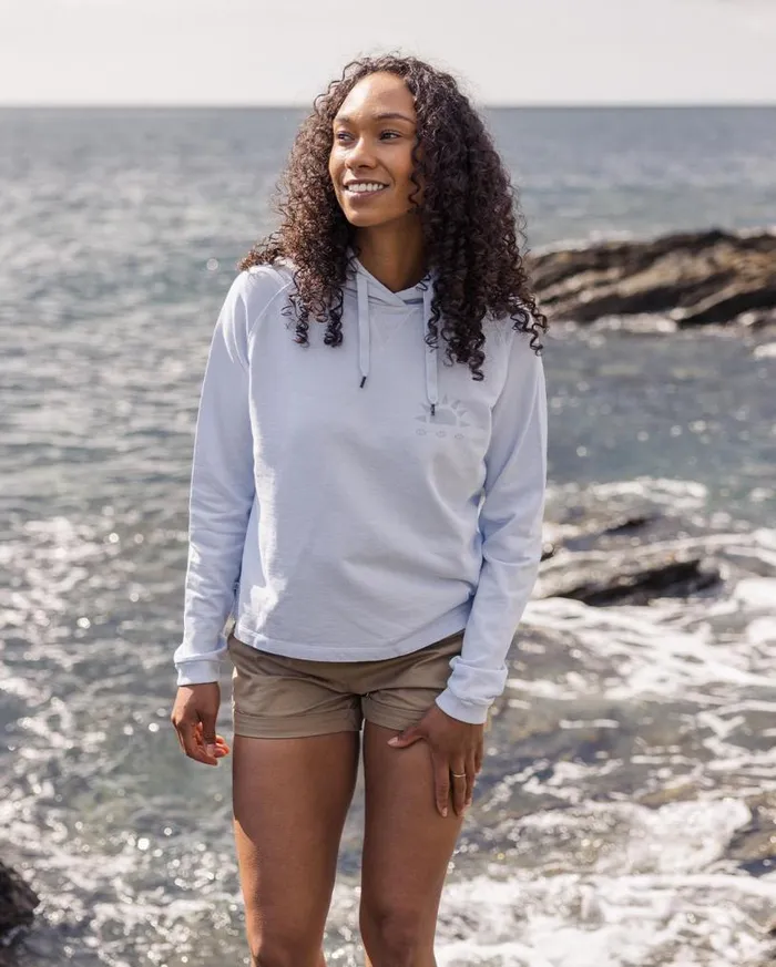 Passenger Clothing Mindful Recycled Cotton Hoodie Pale Blue Women Hoodies and Sweatshirts