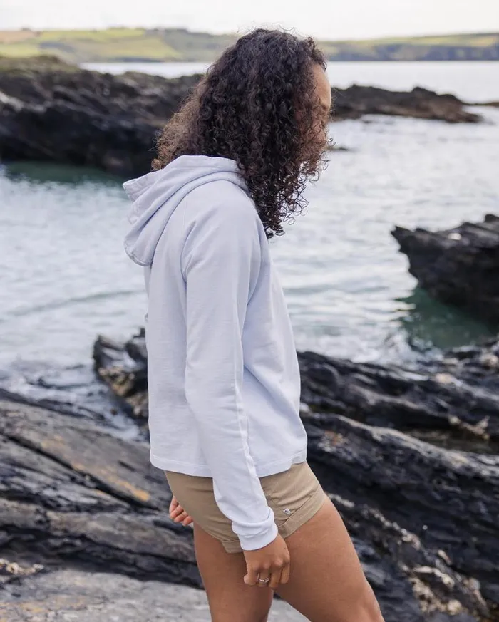 Passenger Clothing Mindful Recycled Cotton Hoodie Pale Blue Women Hoodies and Sweatshirts