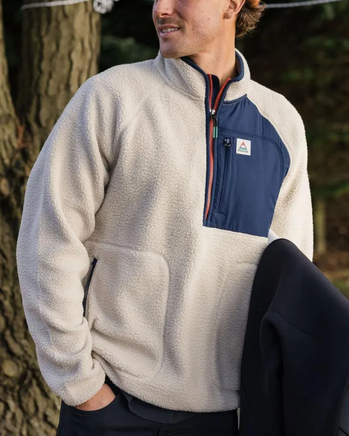 Passenger Clothing Offgrid 20 Recycled Sherpa Fleece Oatmealnavy Men Fleece