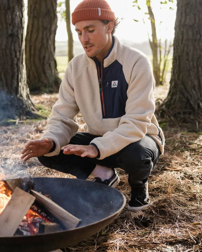 Passenger Clothing Offgrid 20 Recycled Sherpa Fleece Oatmealnavy Men Fleece