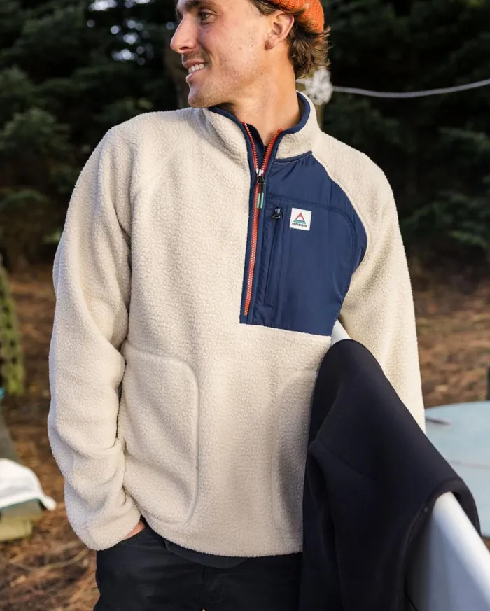 Passenger Clothing Offgrid 20 Recycled Sherpa Fleece Oatmealnavy Men Fleece
