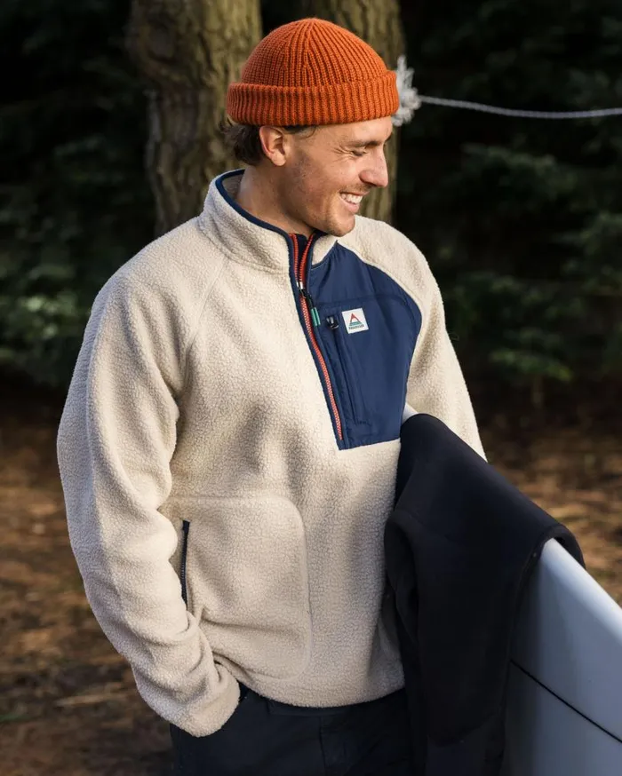 Passenger Clothing Offgrid 20 Recycled Sherpa Fleece Oatmealnavy Men Fleece