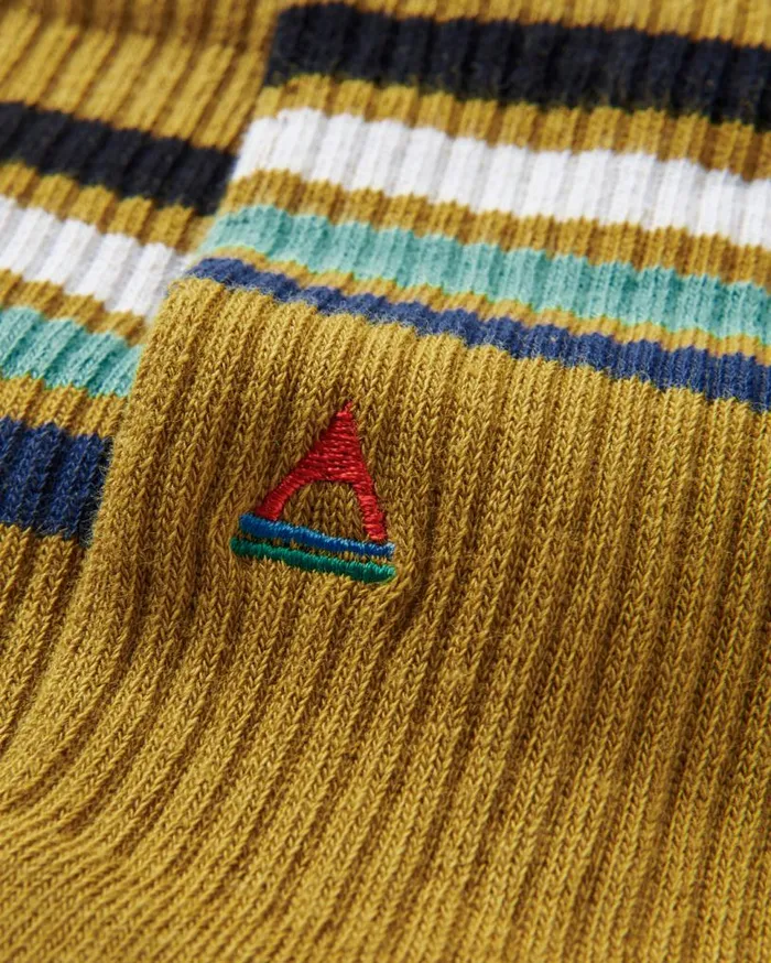 Passenger Clothing Organic Midweight Crew Socks Mustard Yellow Men Socks