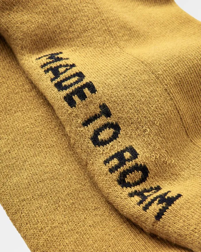 Passenger Clothing Organic Midweight Crew Socks Mustard Yellow Men Socks