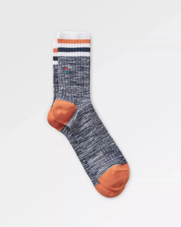 Passenger Clothing Organic Midweight Rib Socks Navy Men Socks
