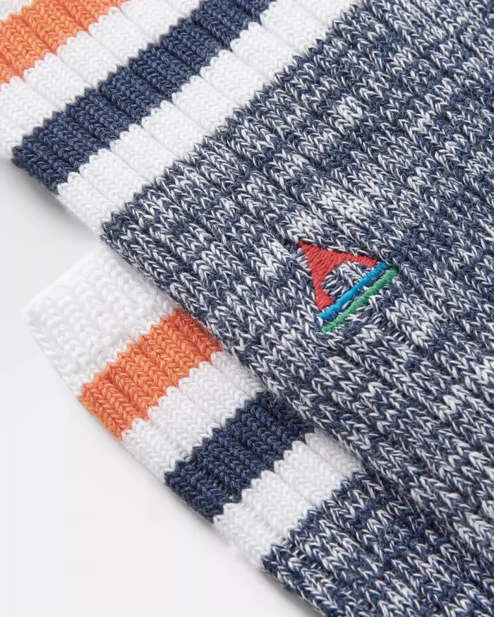 Passenger Clothing Organic Midweight Rib Socks Navy Men Socks