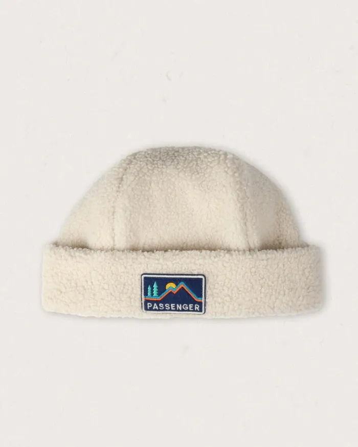 Passenger Clothing Peak Recycled Sherpa Beanie Birch WomenMen Beanies